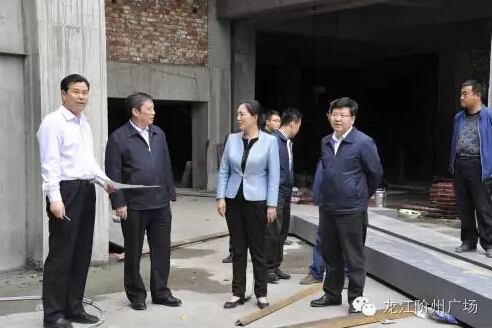 市長陳青，副市長王月成陪同省電力投資集團公司總經(jīng)理李輝一行深入階州廣場視察