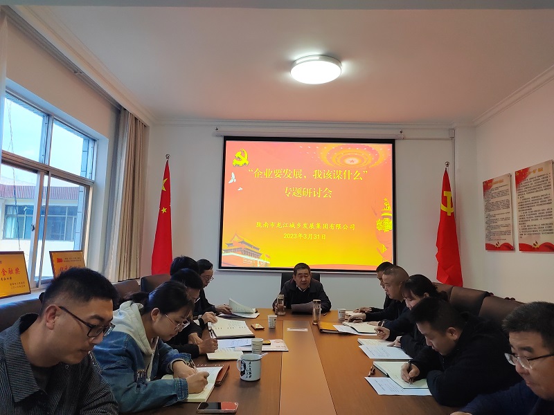 【“三抓三促”行動進(jìn)行時(shí)】市龍江城鄉(xiāng)集團(tuán)開展“隴南要發(fā)展，我該謀什么”——圍繞“加快集團(tuán)公司高質(zhì)量發(fā)展，我該謀什么”專題研討